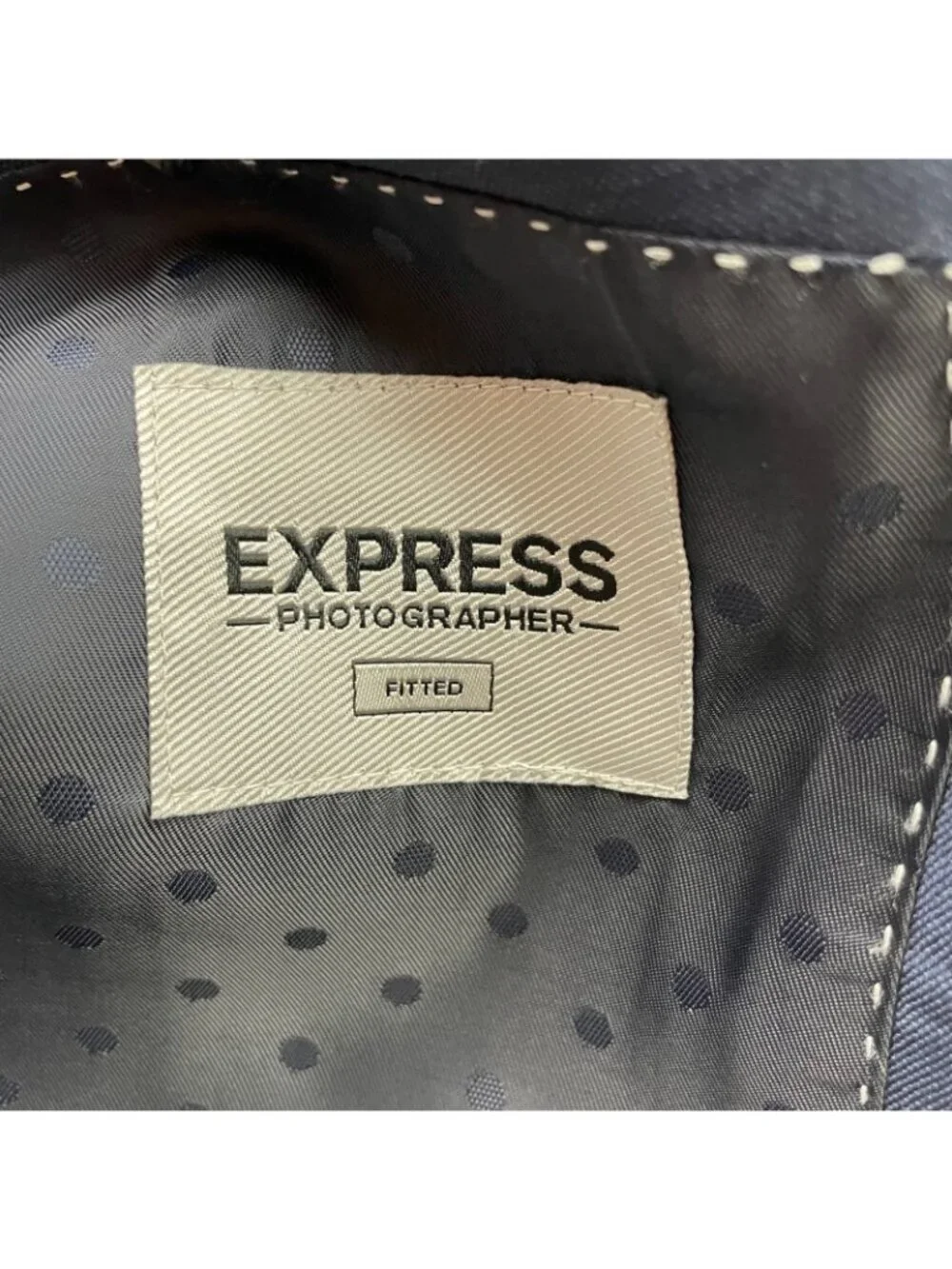 Express Men’s Photographer Fitted 2-Button Wool Blend Blazer Blue • 40R